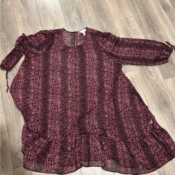 Addition Elle Ruffle Hem Snakeprint Dress - Picture 4 of 7